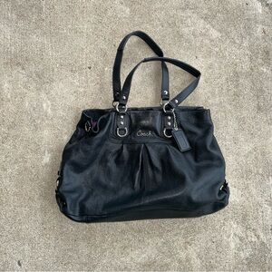 Coach Ashley Caryall Leather Shoulder Bag - Purple Interior